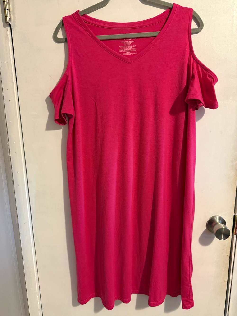 Time and Tru Cold-Shoulder V-Neck Dress